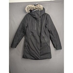 The North Face Womens NF0A2TAK Black Faux Fur Trim Hooded Down Parka Jacket M